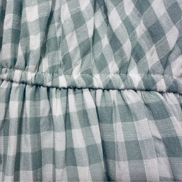 NWT Thirty/Thirty LA Green & White Gingham Dress, Babydoll Mini Dress, Medium - Picture 5 of 15
